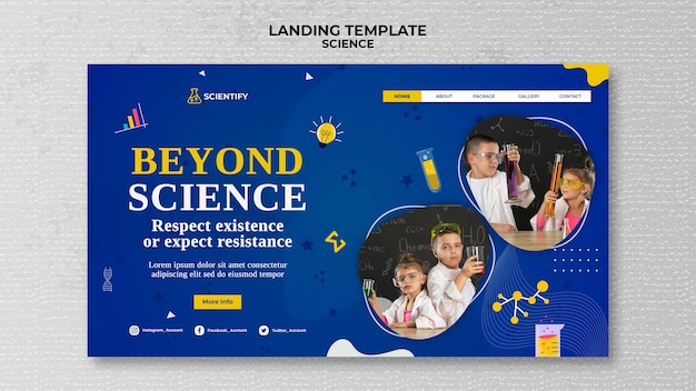 Science class landing page