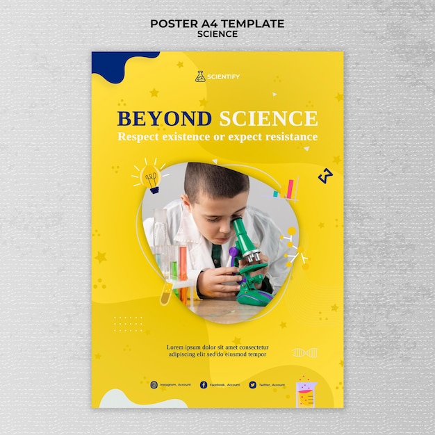 PSD gratuito modello di stampa per lezioni di scienze