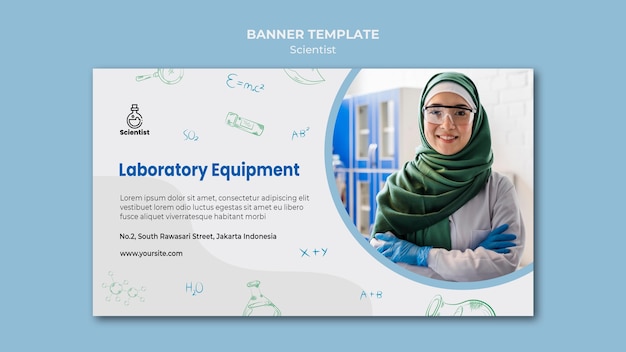 Free PSD science club template banner