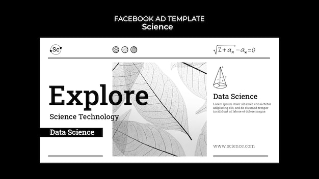 PSD gratuito modello facebook del concetto di scienza