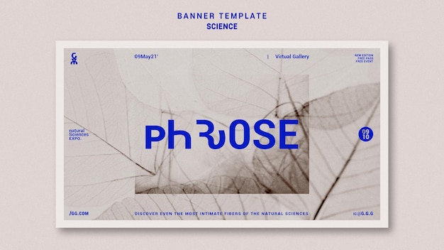 Free PSD science concept horizontal banner template