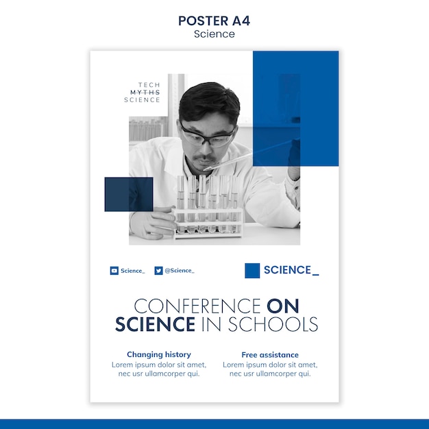 Free PSD science conference poster template