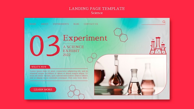 Free PSD science convention landing page template