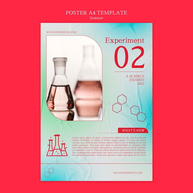 Free PSD science convention vertical poster template