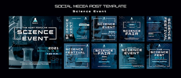 Free PSD science event instagram posts template