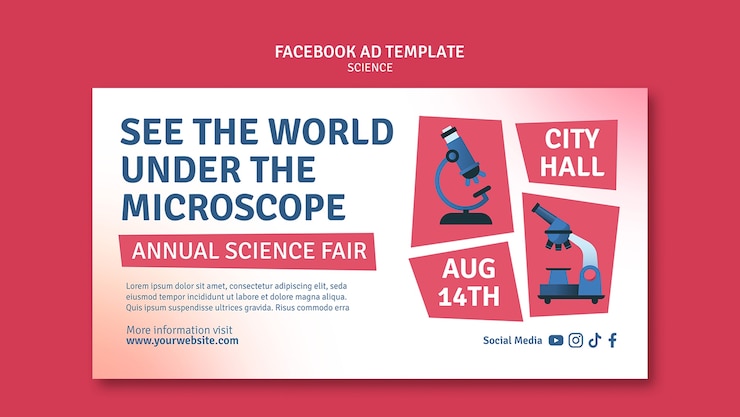 Free PSD science fair facebook template