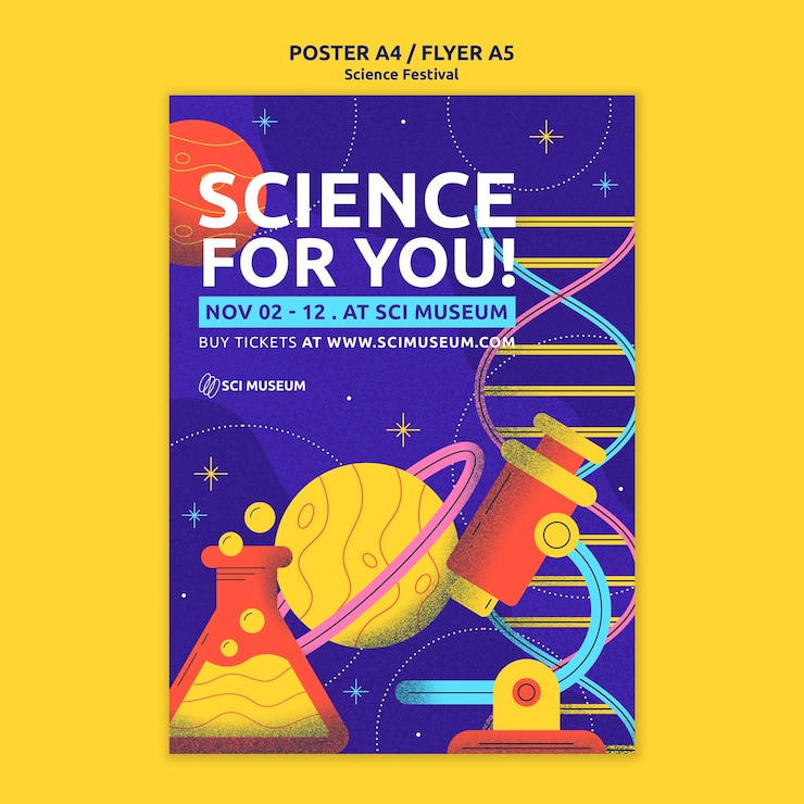 Free PSD science festival template design