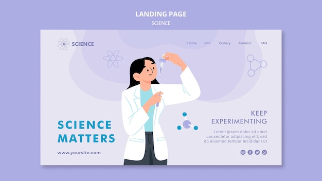 Free PSD science matters landing page template