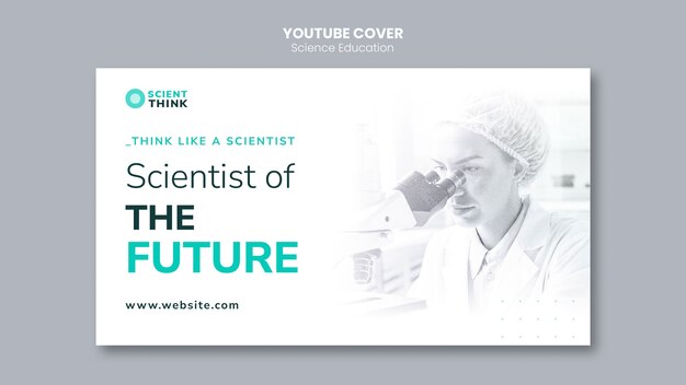 Science research youtube cover template