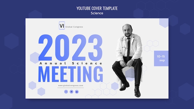 Free PSD science research youtube cover template