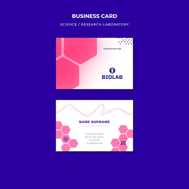 Free PSD science and tech horizontal business card template