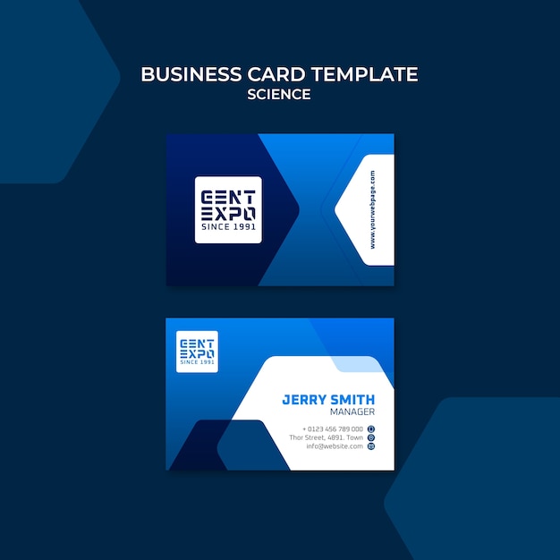 Free PSD science and tech horizontal business card template