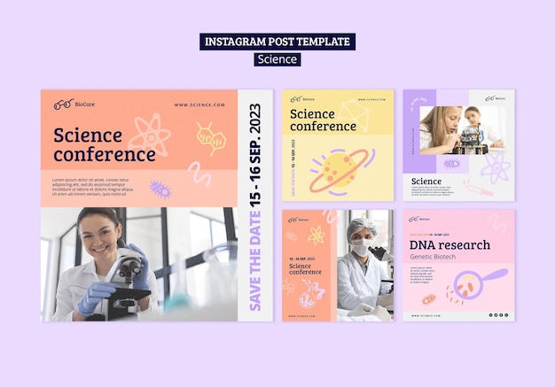 Free PSD science and tech instagram posts collection