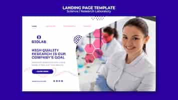 Free PSD science and tech landing page template