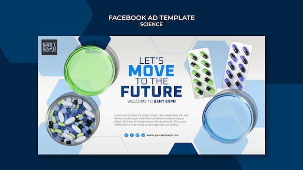 Free PSD science and tech social media promo template