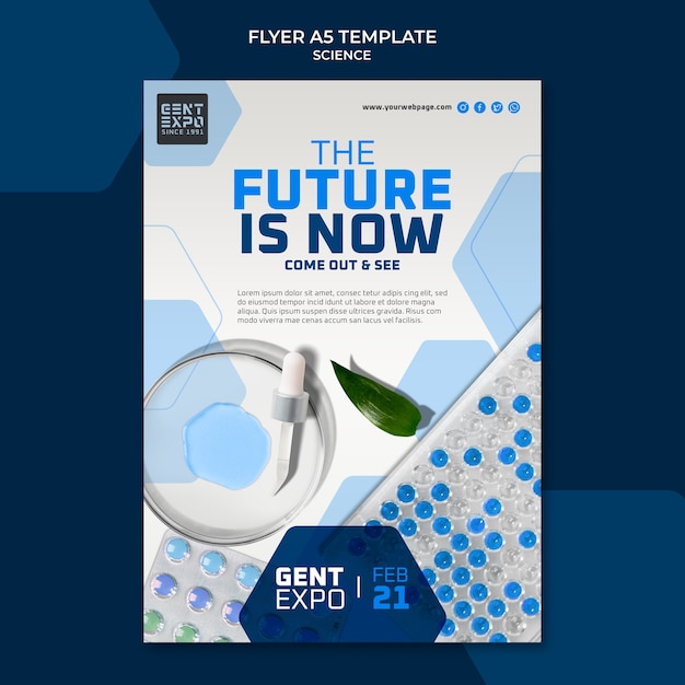 Free PSD science and tech vertical flyer template
