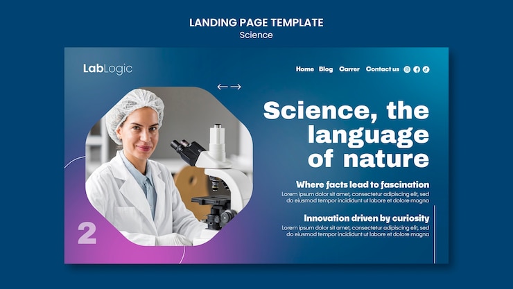 Free PSD science template design