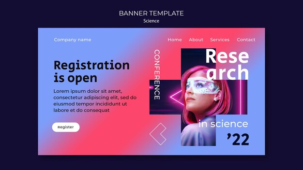 Science and virtual reality landing page template