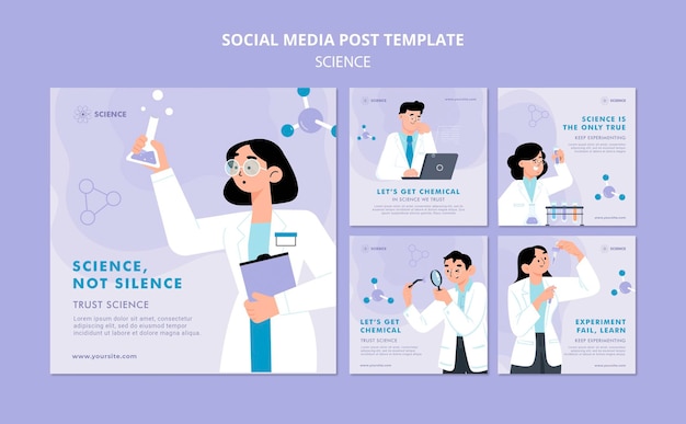 Post sui social media di esperimenti scientifici