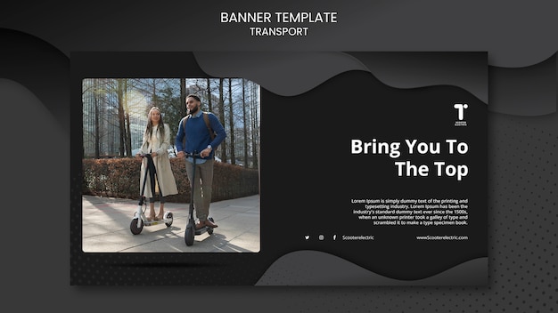 PSD gratuito modello di banner per scooter