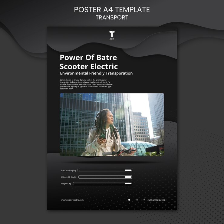 Free PSD scooter poster template