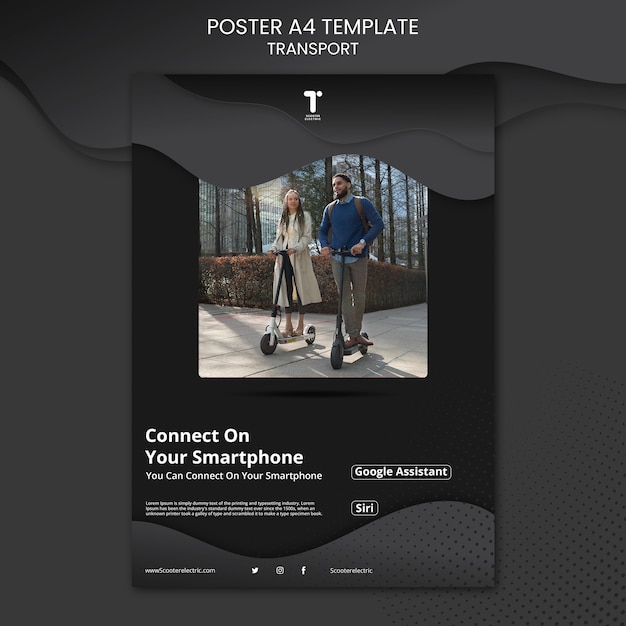 PSD gratuito modello di poster per scooter