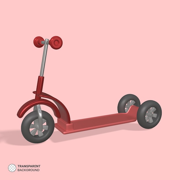 Free PSD scooter tricycle icon isolated 3d render illustration