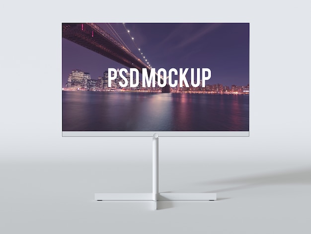 Free PSD screen on white background mock up