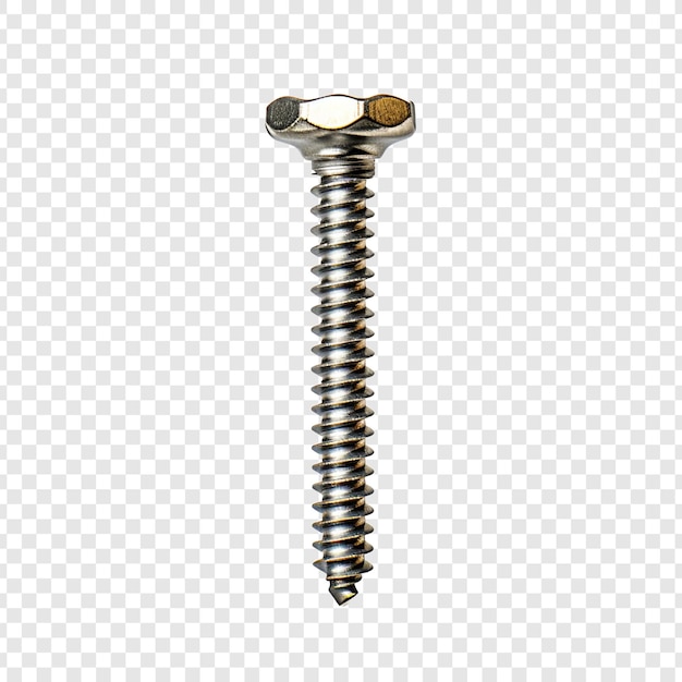 Free PSD screw isolated on transparent background