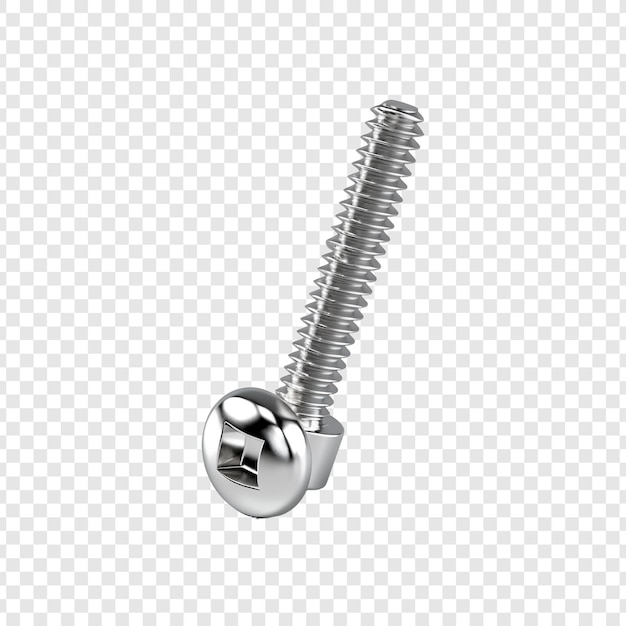 Free PSD screw isolated on transparent background