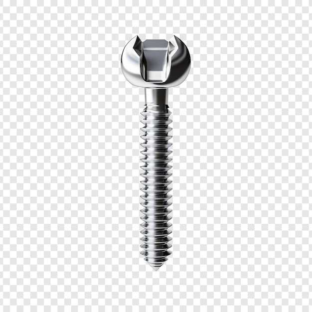 Free PSD screw isolated on transparent background