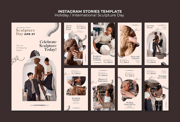 Sculpture holiday design template