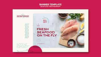 Free PSD seafood restaurant banner template