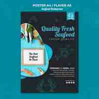 Free PSD seafood restaurant flyer design