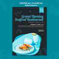 Free PSD seafood restaurant flyer