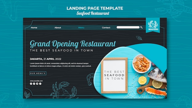 Seafood restaurant landing page design