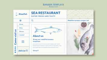 Free PSD seafood restaurant landing page template