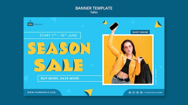 Season sale banner template