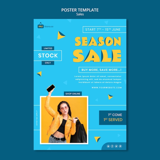 Free PSD season sale poster template