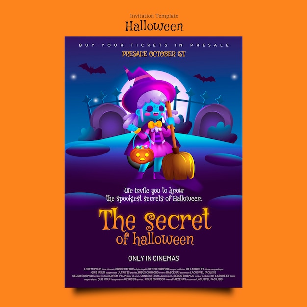 Secret halloween event invitation template