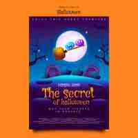 Free PSD secret halloween event vertical poster template