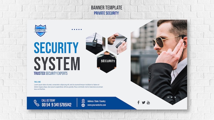 Free PSD security services banner template