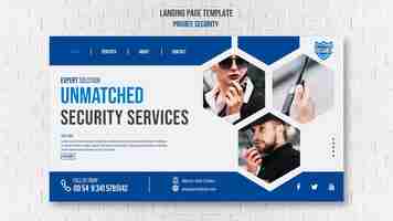 Free PSD security services landing page template