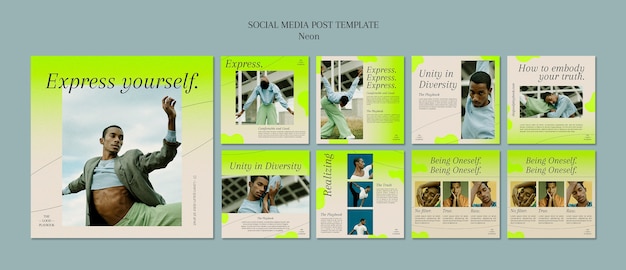 Free PSD self expression social media post template