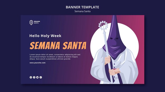 Semana santa banner template illustrated