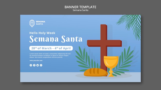 Free PSD semana santa banner template illustrated