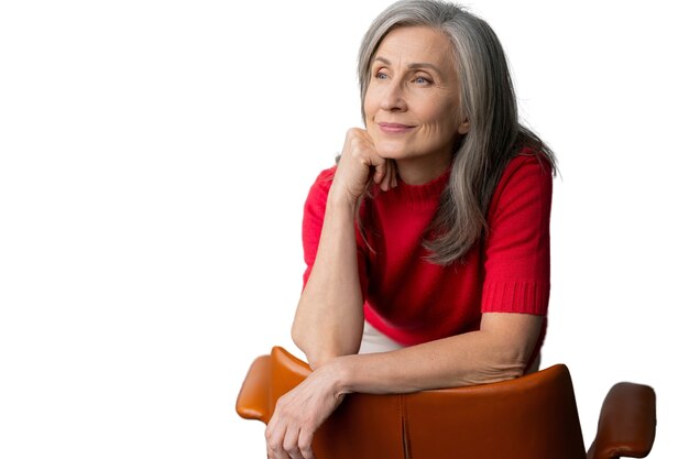 Senior woman smiling thoughtfully