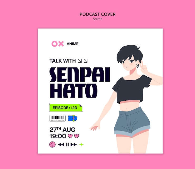 無料PSD senpai hato ポッドキャスト カバー