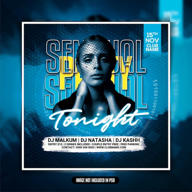 Sensual tonight club party flyer template