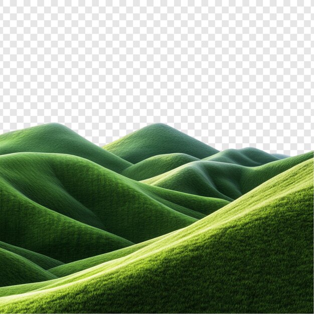 Serene Green Hills Landscape A Breathtaking Panorama of Rolling Grasslands Under Soft Sunlight